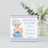 Blue Grandma Baby shower Kaart (Staand voorkant)