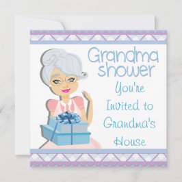 Blue Grandma Baby shower Kaart
