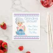 Blue Grandma Baby shower Party Napkins Servetten (Insitu)