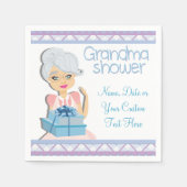 Blue Grandma Baby shower Party Napkins Servetten (Voorkant)