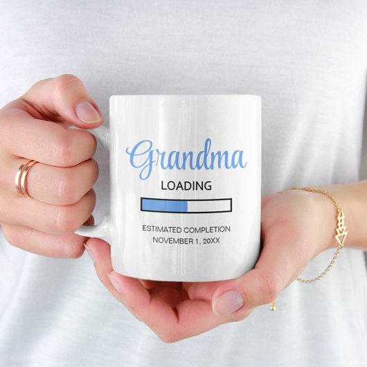 Blue Grandma Loading Pregnancy Announge Koffiemok