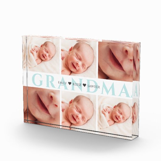 Blue Grandma Moederdag Photo Block Fotoblokken (Rechts)