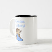 Blue Grandmas Little Monkey Tweekleurige Koffiemok (Voorkant links)