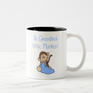 Blue Grandmas Little Monkey Tweekleurige Koffiemok