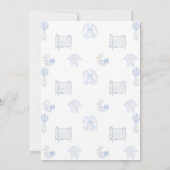 Blue Grandmillenial Baby shower Invitation Kaart (Achterkant)