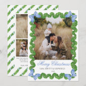 Blue Grandmillennial Family Photo Christmas Card Kaart (Voorkant / Achterkant)