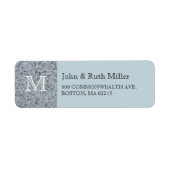 Blue Granite Monogram Return Address Labels (Voorkant)