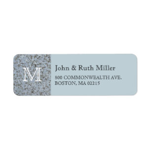 Blue Granite Monogram Return Address Labels