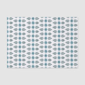 Blue Graphic Floral Pattern Tissuepapier (Voorkant)