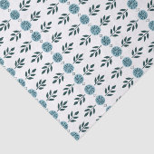 Blue Graphic Floral Pattern Tissuepapier (Detail)