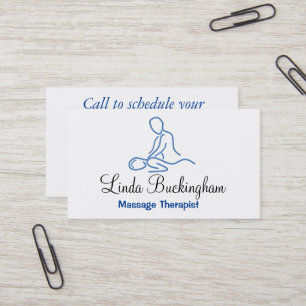 Blue Graphic Massage Therapist Logo Visitekaartje