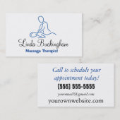 Blue Graphic Massage Therapist Logo Visitekaartje (Voorkant / Achterkant)