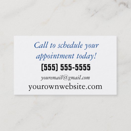 Blue Graphic Massage Therapist Logo Visitekaartje (Achterkant)