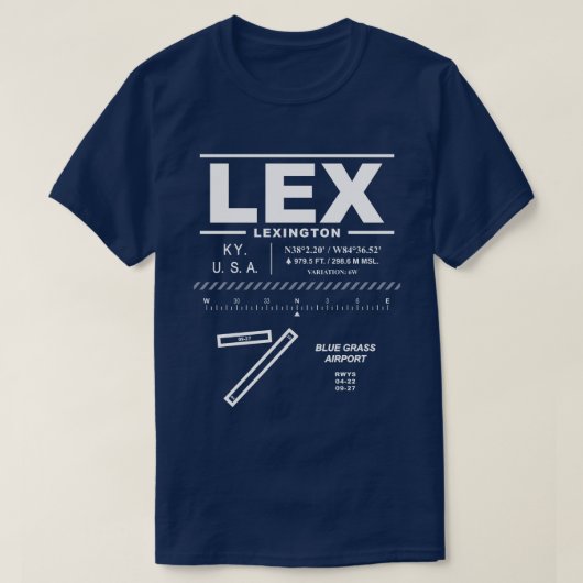 Blue Grass Airport LEX T-shirt (Design voorkant)