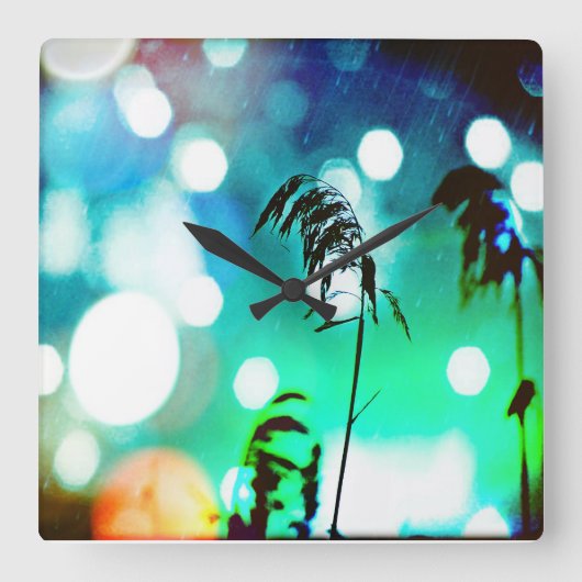 Blue Grass Drama Sparkle Wall klok (Voorkant)