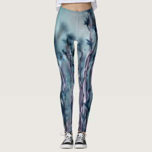 Blue Grass Dream Abstract Leggings