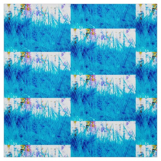 Blue Grass Meadow Fabric Stof (Swatch)