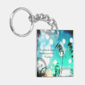 Blue Grass Pop Art Sparkle Sleutelhanger (Voorkant Links)