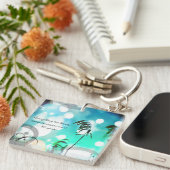 Blue Grass Pop Art Sparkle Sleutelhanger (Voorkant Rechts)