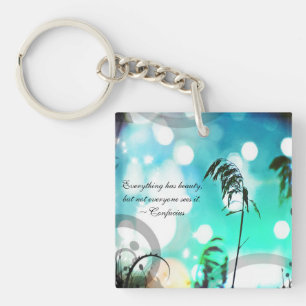 Blue Grass Pop Art Sparkle Sleutelhanger