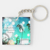 Blue Grass Pop Art Sparkle Sleutelhanger (Achterkant)