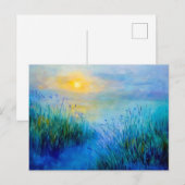 Blue Grasslands bij zonsopgang in de ochtend Feestdagenkaart (Voorkant / Achterkant)