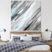 Blue Gray Abstract Canvas Afdruk (Insitu (Slaapkamer))