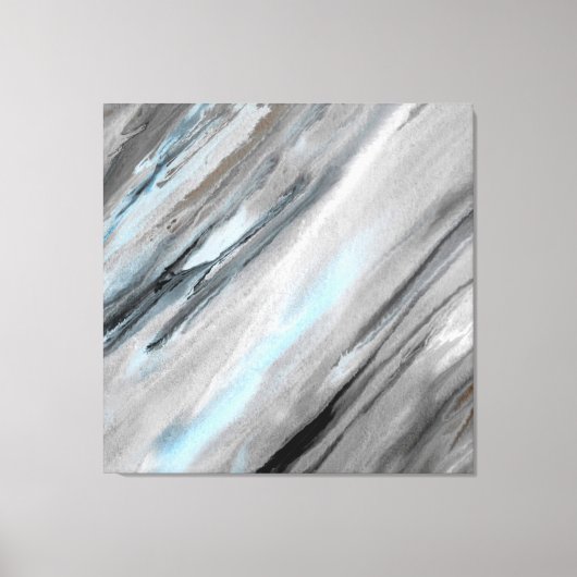 Blue Gray Abstract Canvas Afdruk (Voorkant)