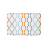 Blue, gray and orange funky stripes pattern badmat (Voorkant)