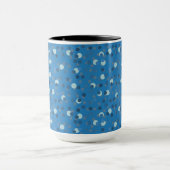 blue, gray and white polka dot abstract mok (Midden)