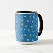 blue, gray and white polka dot abstract mok (Voorkant rechts)