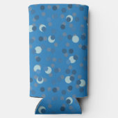blue, gray and white polka dot abstract seltzer blikjeskoeler (Achterkant)