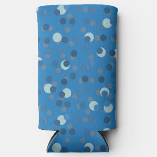 blue, gray and white polka dot abstract seltzer blikjeskoeler