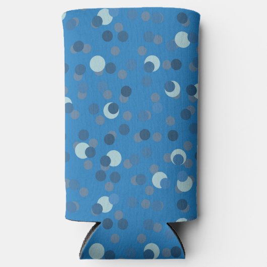 blue, gray and white polka dot abstract seltzer blikjeskoeler (Voorkant)