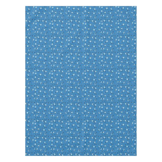 blue, gray and white polka dot abstract tafelkleed (Voorkant)
