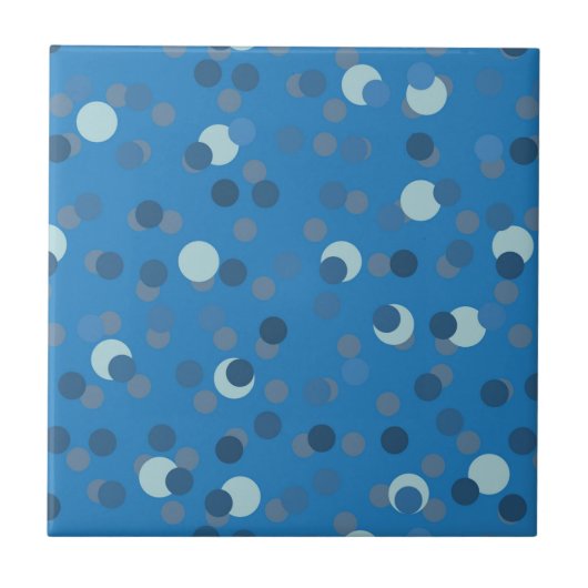 blue, gray and white polka dot abstract tegeltje (Voorkant)