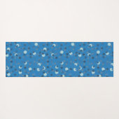 blue, gray and white polka dot abstract yogamat (Achterkant (horizontaal))