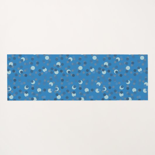 blue, gray and white polka dot abstract yogamat (Achterkant (horizontaal))