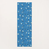 blue, gray and white polka dot abstract yogamat (Achterkant)