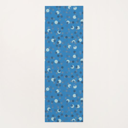 blue, gray and white polka dot abstract yogamat (Achterkant)