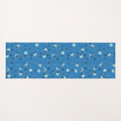 blue, gray and white polka dot abstract yogamat (Voorkant (horizontaal))