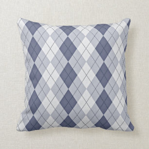 Blue Gray Argyle Kussen