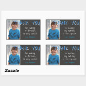 Blue Gray Birthday Boy Foto Hartelijk dank Rechthoekige Sticker (Vel)