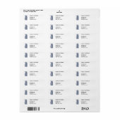 Blue Gray Cat Return Address Etiket (Full Sheet)