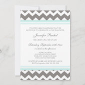 Blue Gray Chevron Bat Mitzvah Invitaties Kaart (Achterkant)