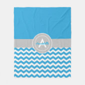 Blue Gray Chevron Fleece Deken (Voorkant)