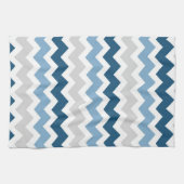 Blue Gray Chevron Kitchen Cloth Towel Theedoek (Horizontaal)
