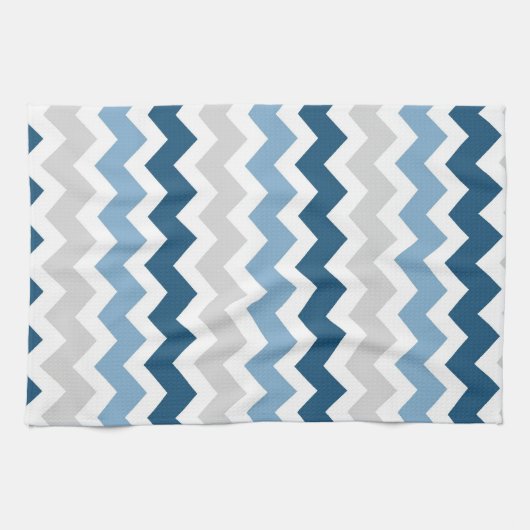 Blue Gray Chevron Kitchen Cloth Towel Theedoek (Horizontaal)
