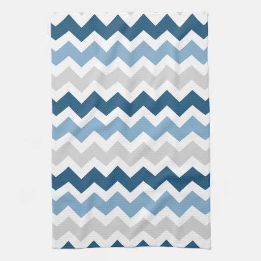 Blue Gray Chevron Kitchen Cloth Towel Theedoek (Verticaal)