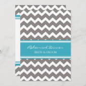 Blue Gray Chevron Rehearsal Dinner Party Kaart (Voorkant / Achterkant)